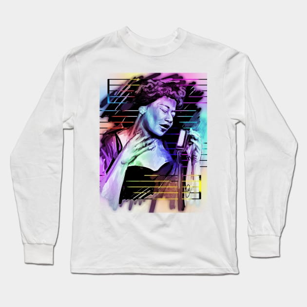 Ella Fitzgerald - digital painting Long Sleeve T-Shirt by dangerbeforeyou